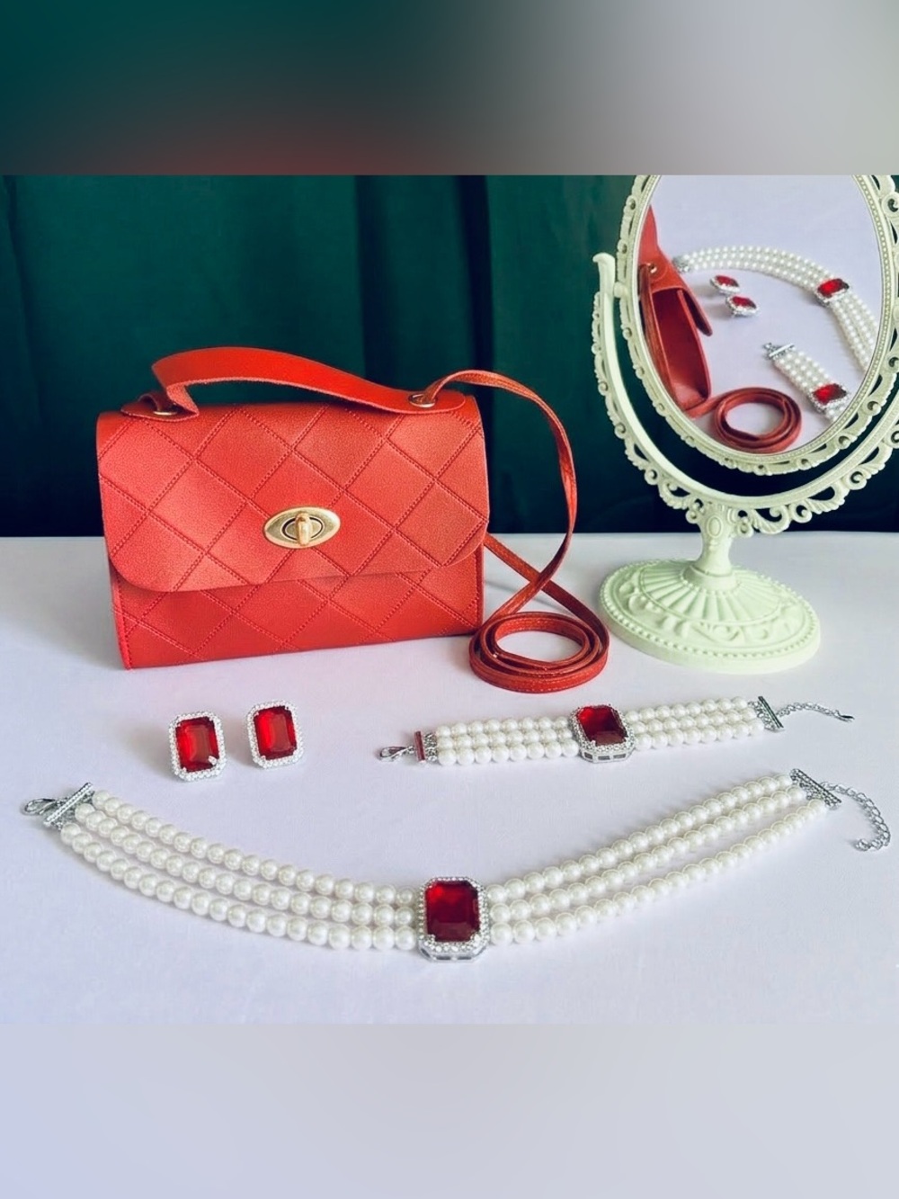 Small red crossbody bag. Buy One GET one Free.